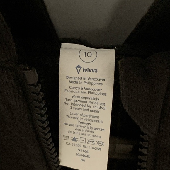 Lululemon kids glow in the dark black hoodie zipup - Picture 4 of 8